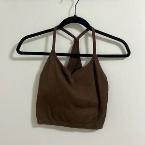 Wishlist Green and Brown padded crop top